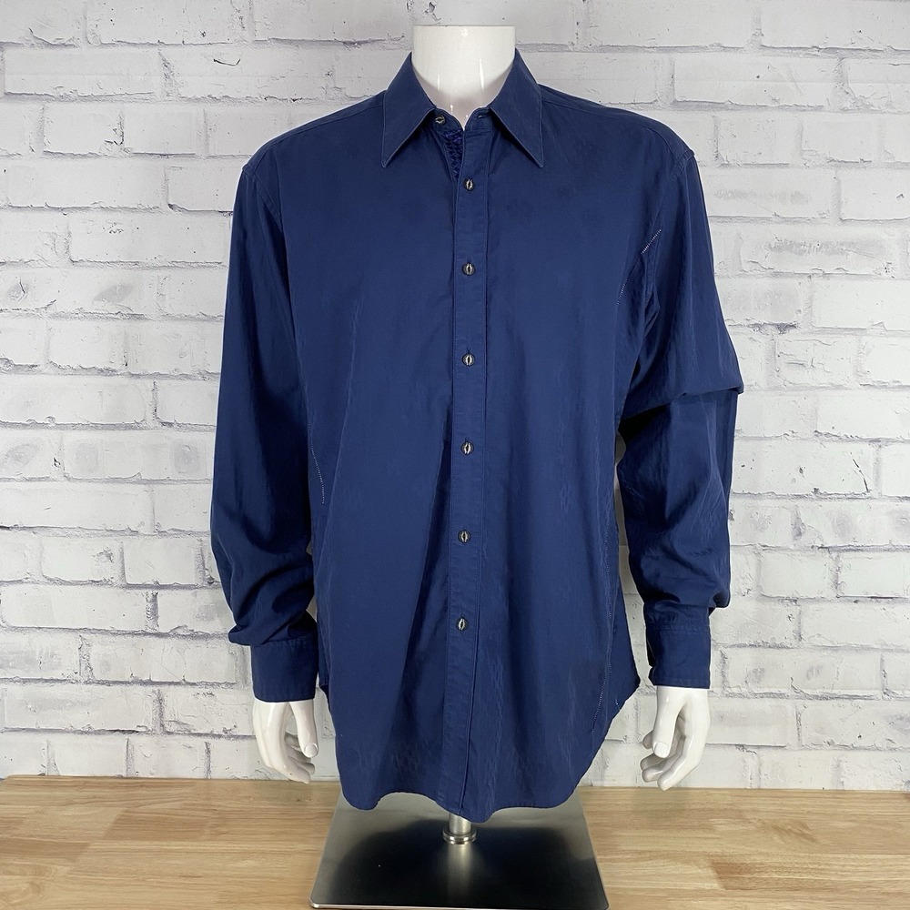 Robert‎ Graham Shirt Men's Extra Large Long Sleeve Button Up Contrasting Cuffs